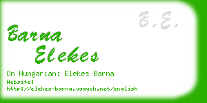 barna elekes business card